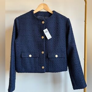Abercrombie & Fitch Navy Jacket with Gold Buttons
